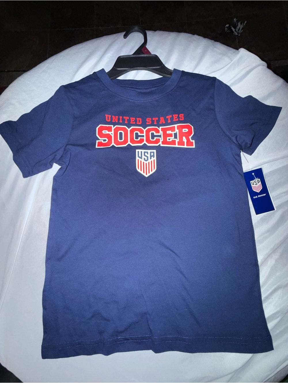 USA Soccer Kids' Navy Blue Graphic Tee-NWT- Medium (8)